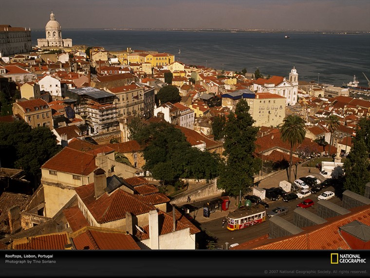 Aerial View Lisbon Portugal 2002